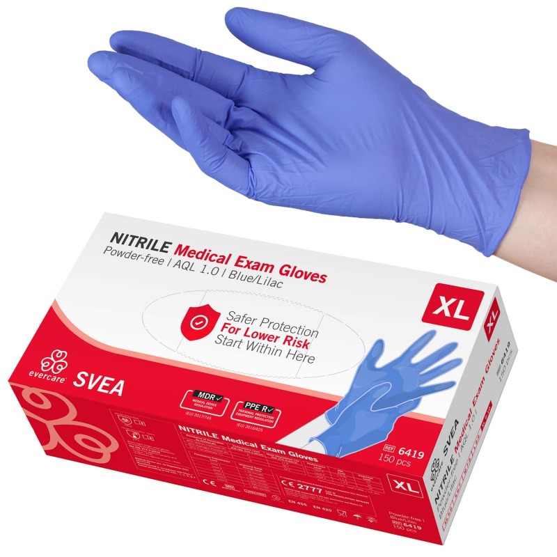 GANTS EN NITRILE EVERCARE SVEA - VIOLET - XL - 150 PIÈCES