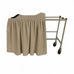 DRAPERIE IN BEIGE VOOR ALUMINIUM KATAFALK
