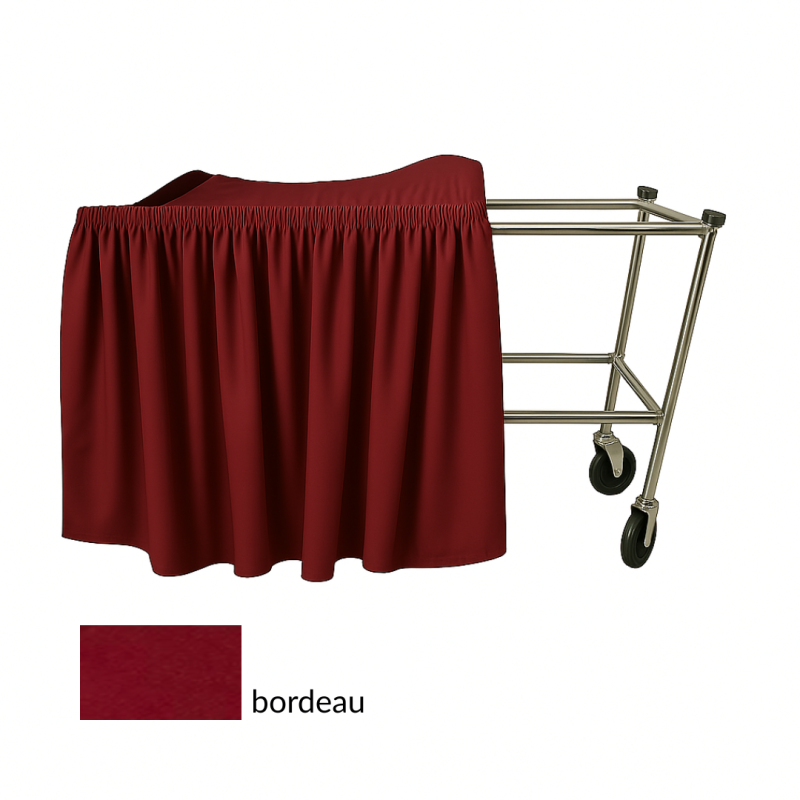 DRAPERIE IN BORDEAU VOOR ALUMINIUM KATAFALK