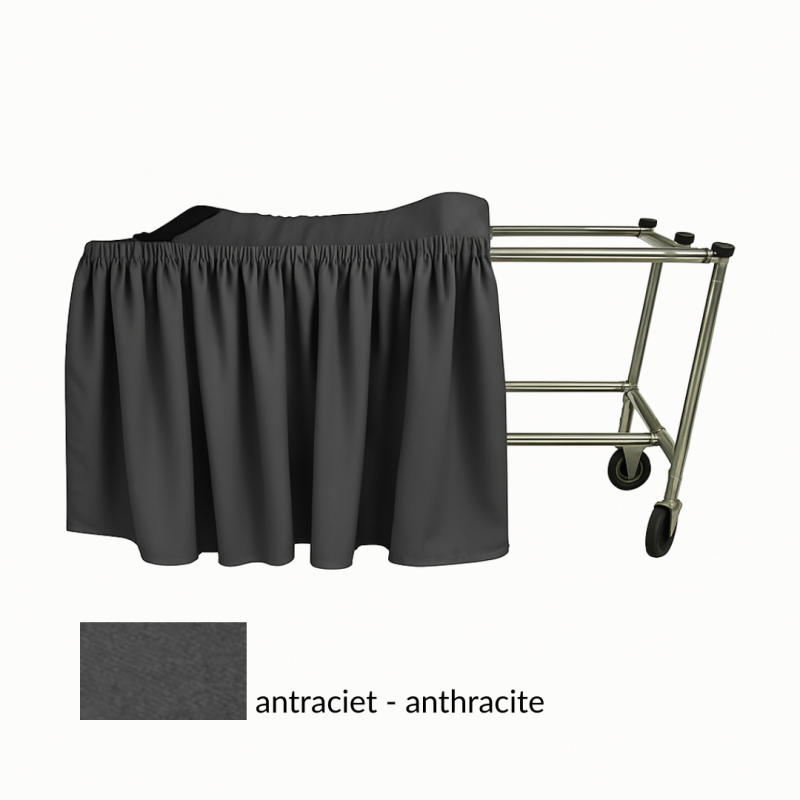 DRAPERIE IN ANTRACIET VOOR ALUMINIUM KATAFALK