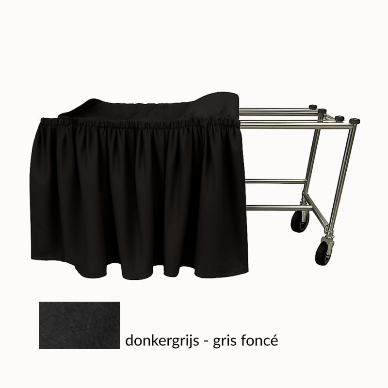 DRAPERIE IN DONKERGRIJS VOOR ALUMINIUM KATAFALK